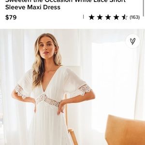 Sweeten the Occasion White Lace Short Sleeve Maxi Dress
